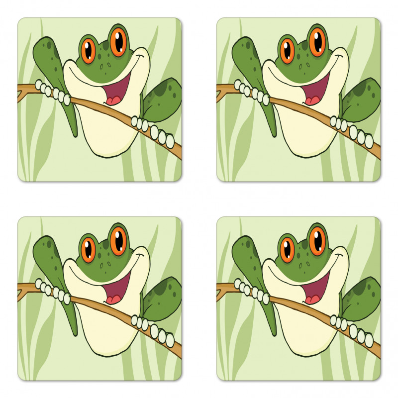 Happy Amphibian in Jungle Coaster Set Of Four