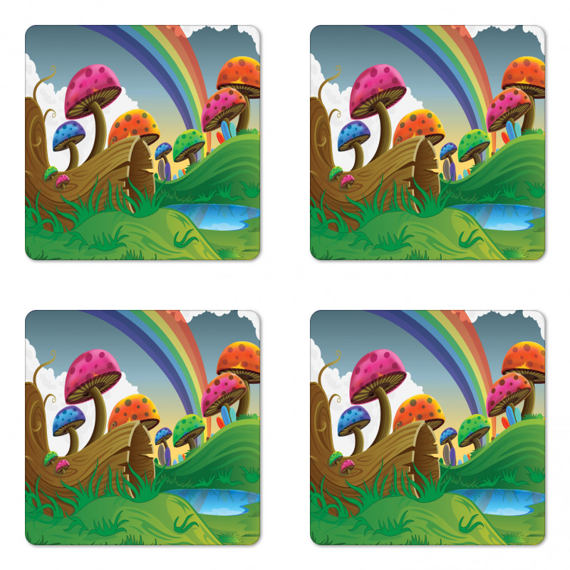 Sunny Playful Foliage Coaster Set Of Four