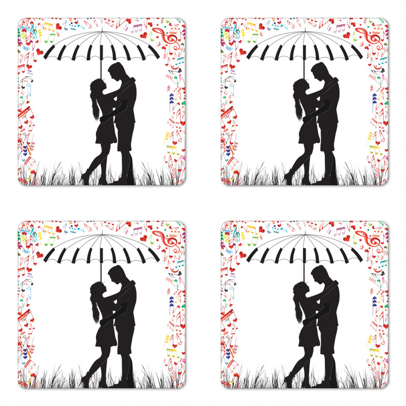 Young Romantic Couple Coaster Set Of Four