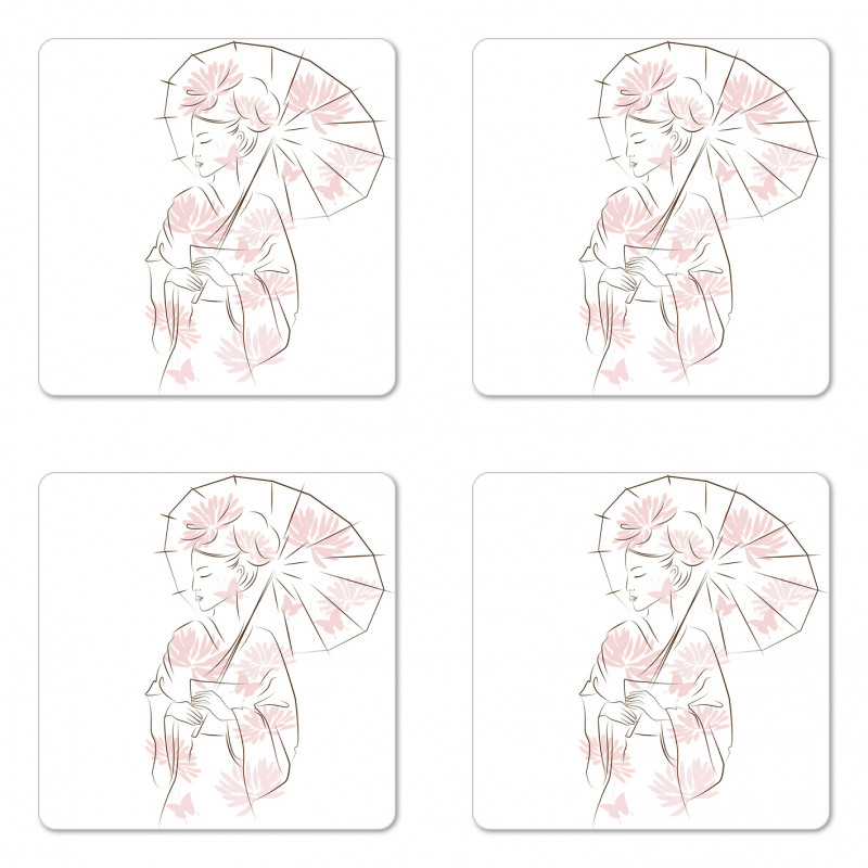 Geisha Girl Coaster Set Of Four