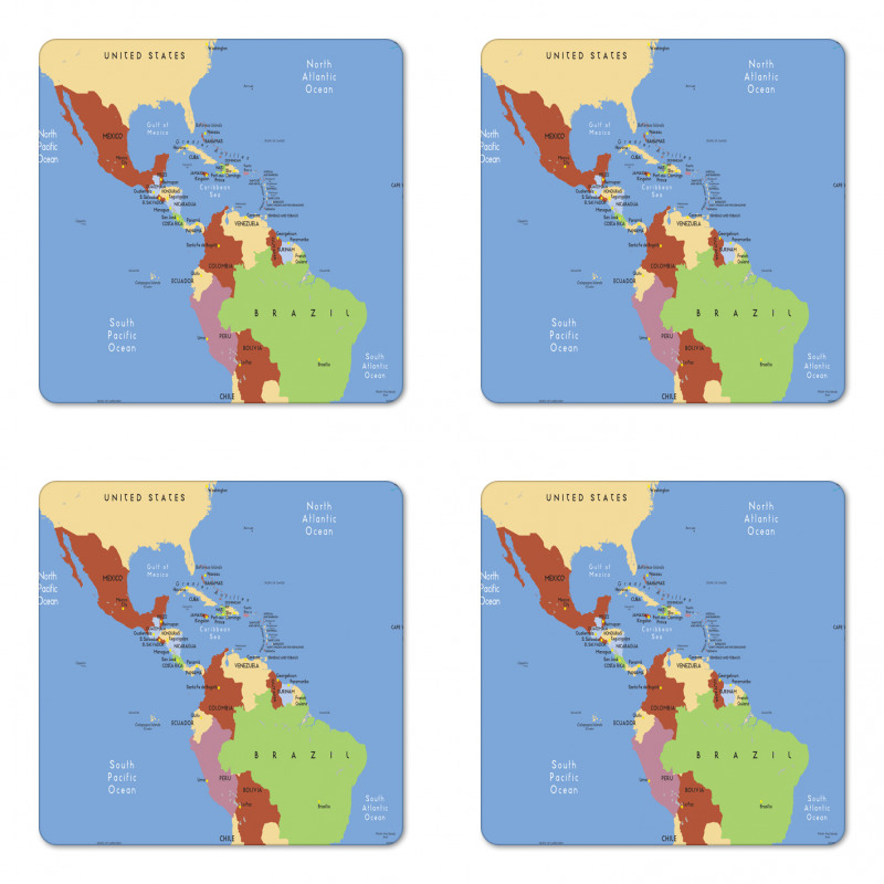 South North Pacific Ocean Coaster Set Of Four