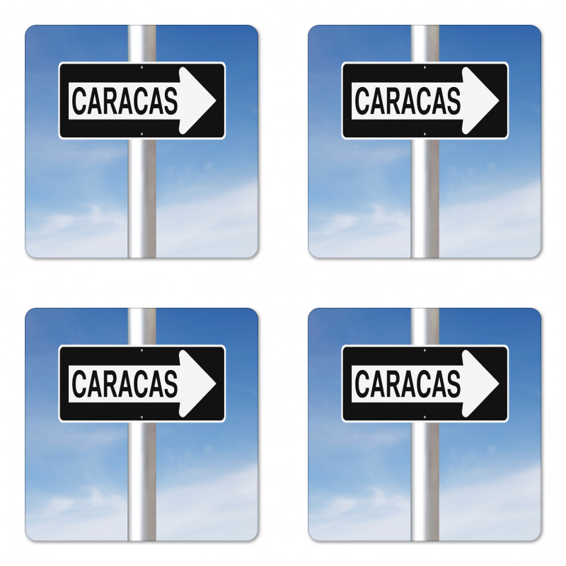 Caracas Lettering Sign Coaster Set Of Four