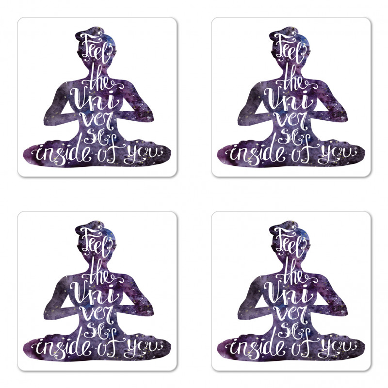 Fell the Universe Text Yoga Coaster Set Of Four