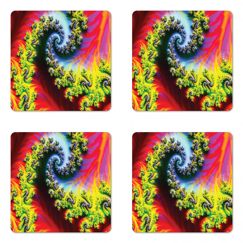 Abstract Fantasy Psychedelic Coaster Set Of Four