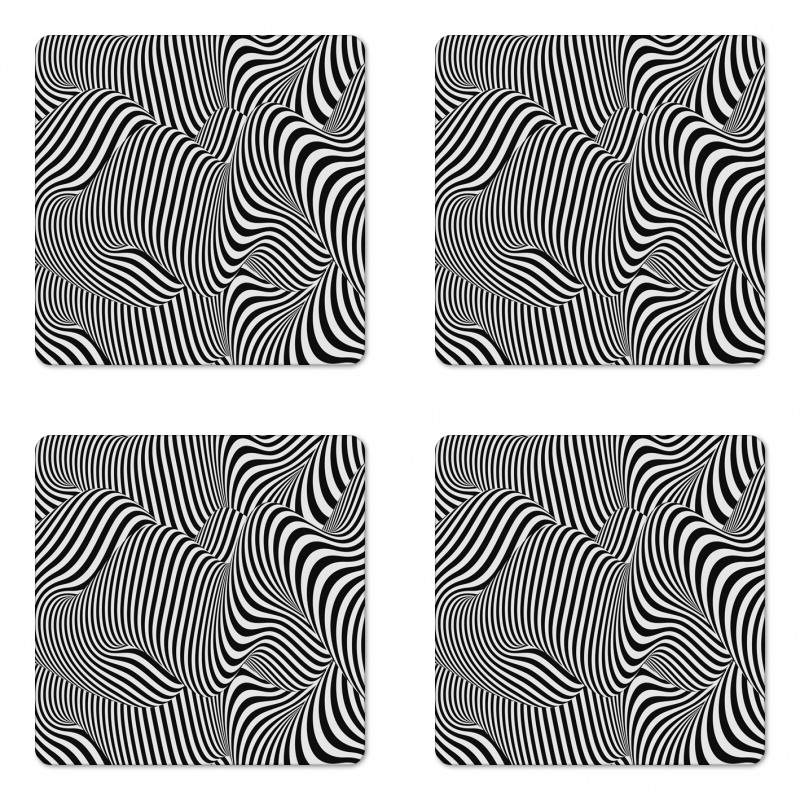 Optical Lines Art Coaster Set Of Four