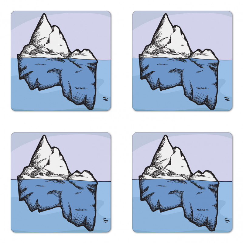 Ice Below and Above Water Coaster Set Of Four