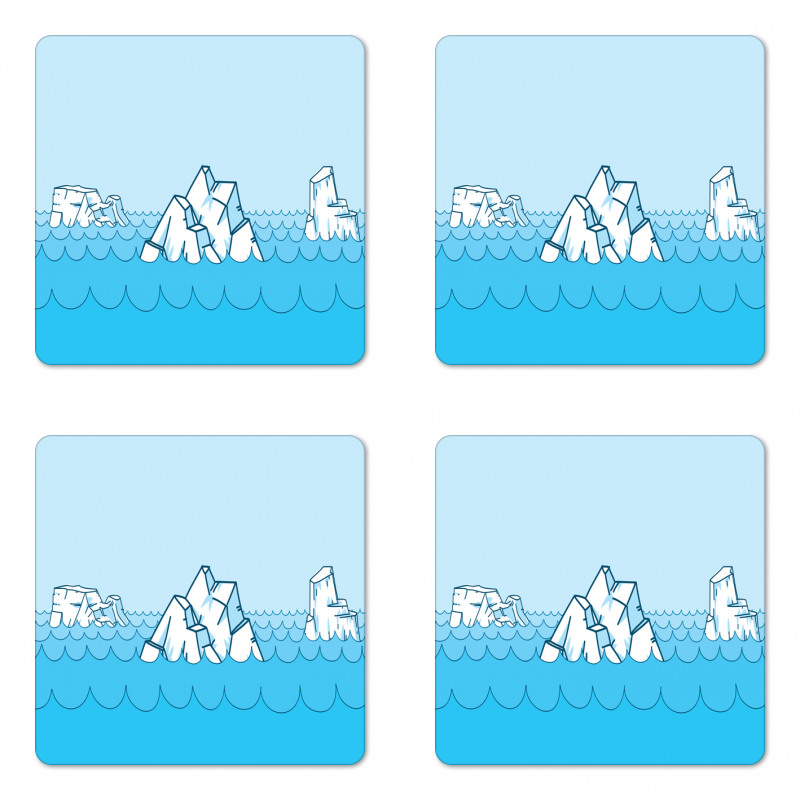 Frosty Elements Floating Coaster Set Of Four