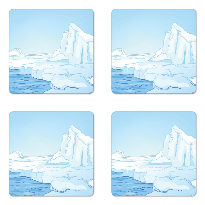 Cartoon Style Winter Theme Coaster Set Of Four