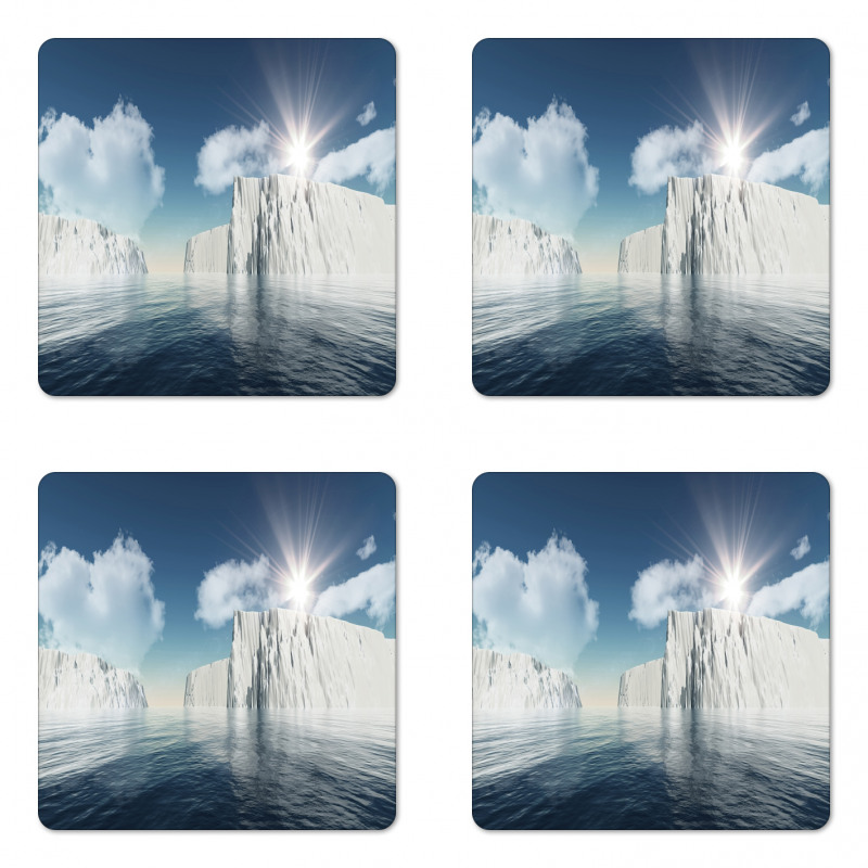 Fluffy Clouds Sunbeams Coaster Set Of Four