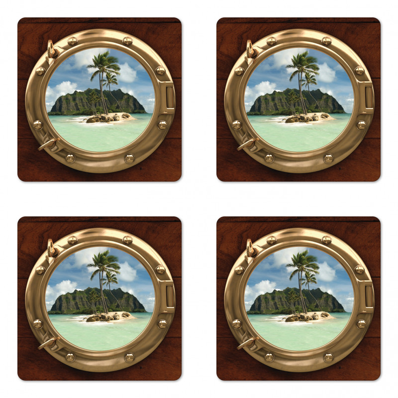 View of Deserted Island Coaster Set Of Four