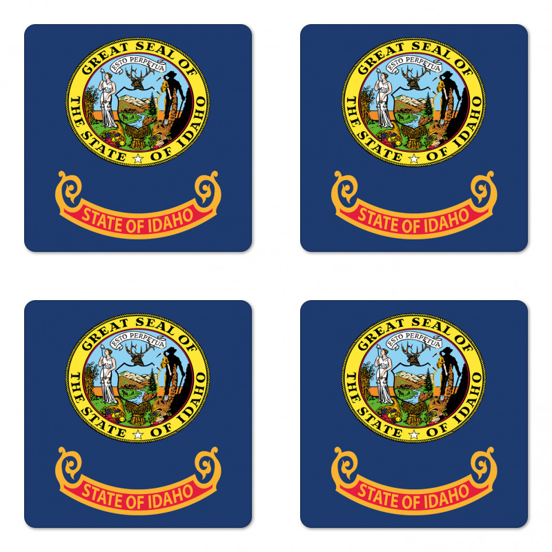 Nostalgic Logo of Gem State Coaster Set Of Four