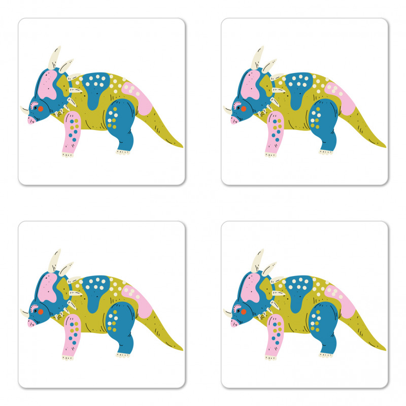 Prehistoric Animal Cartoon Coaster Set Of Four