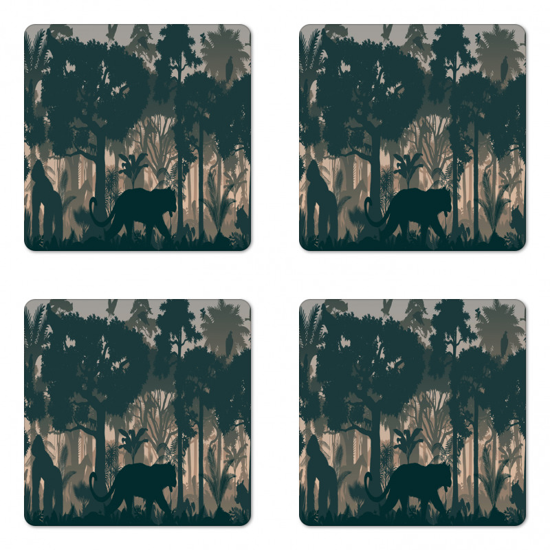 Spooky Forest and Animals Coaster Set Of Four