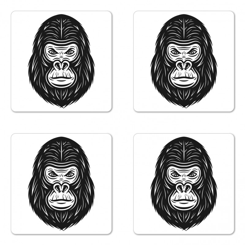 Wild Animal Monotone Style Coaster Set Of Four