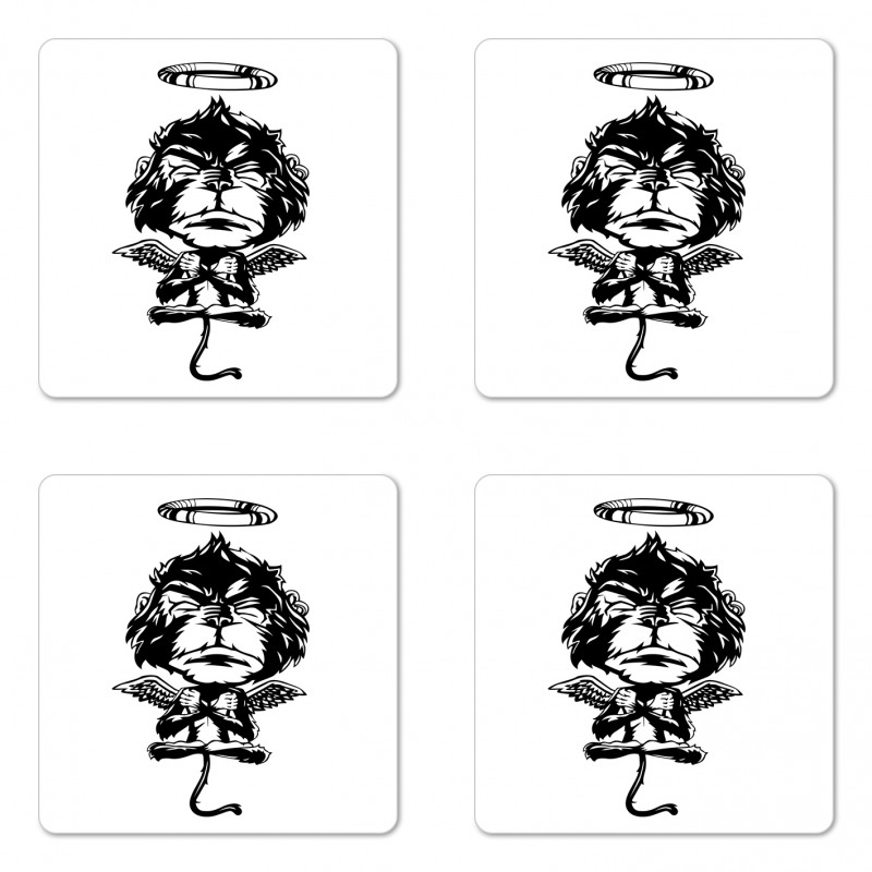 Angelic Monkey with Wings Coaster Set Of Four