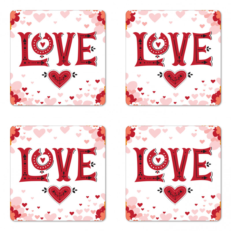 Love Pastel Flora Coaster Set Of Four