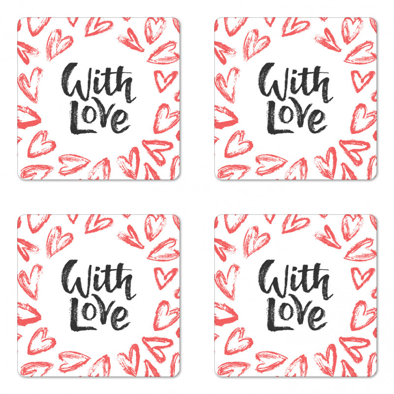 Love Hearts Coaster Set Of Four