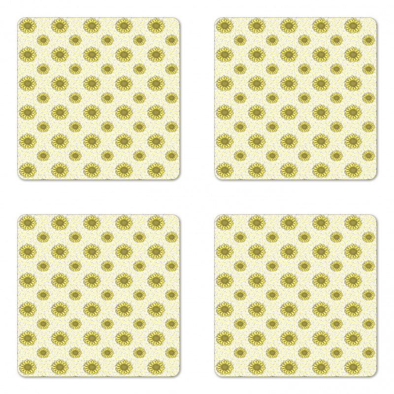 Sunflowers Spots Coaster Set Of Four