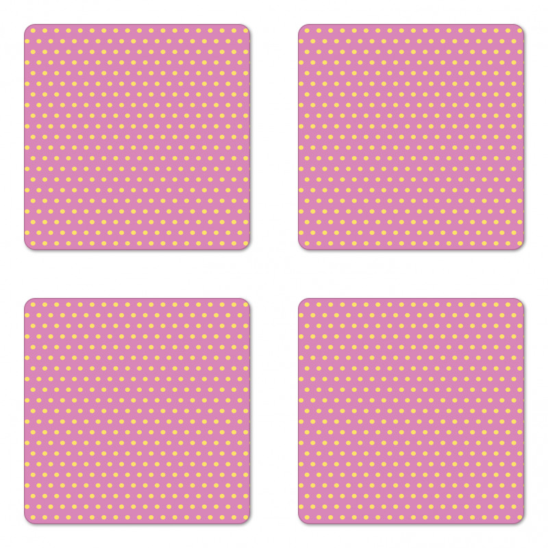 Feminine Retro Circles Coaster Set Of Four