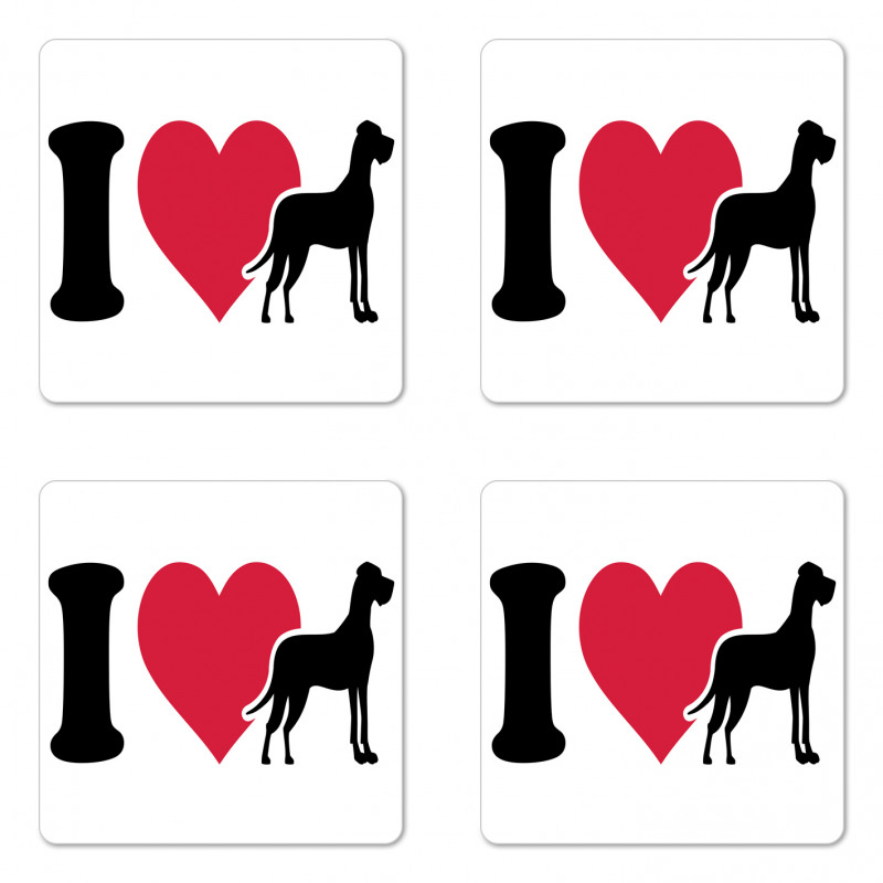 Classic Heart Dog Lover Coaster Set Of Four