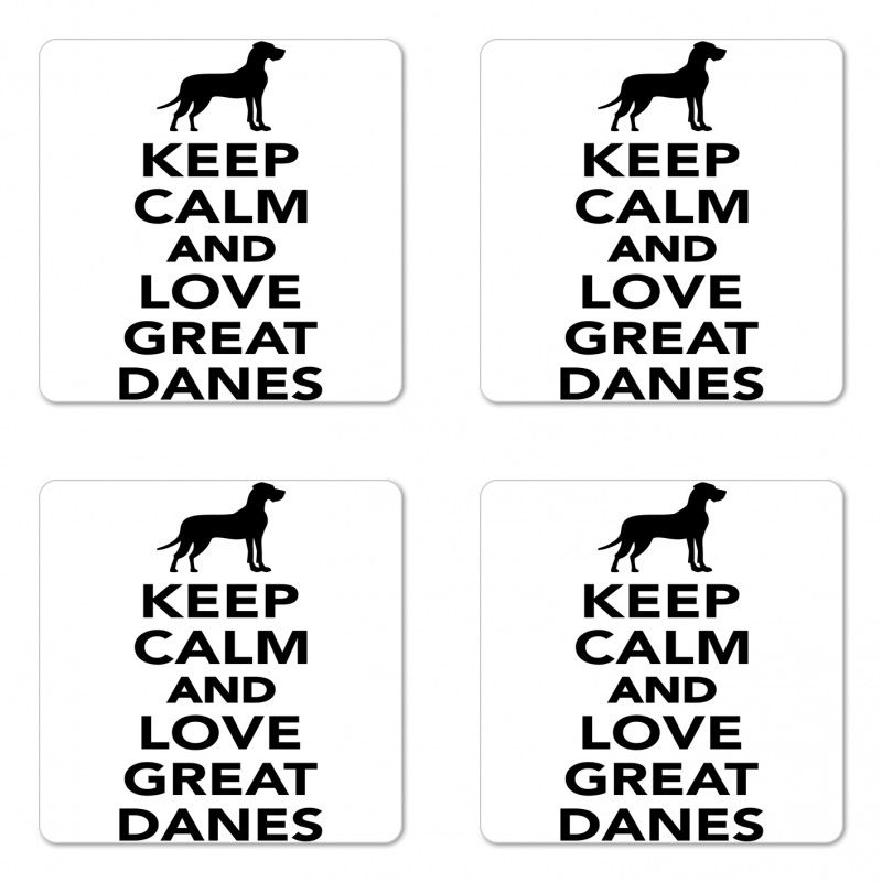 Keep Calm and Love Text Coaster Set Of Four