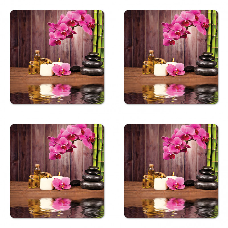 Spa Relax Candle Blossom Coaster Set Of Four