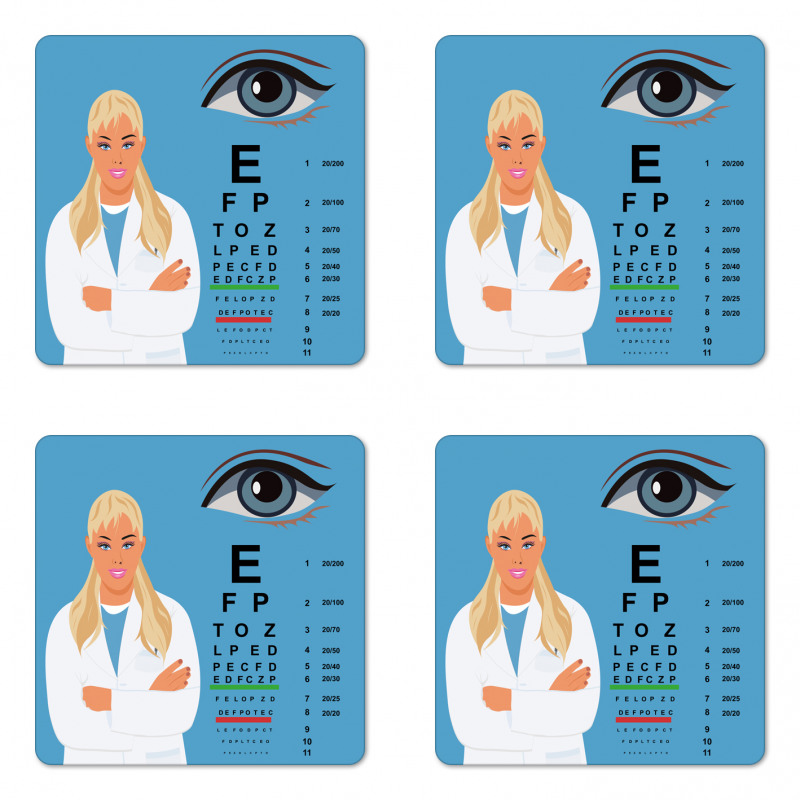 Female Ophthalmologist Coaster Set Of Four