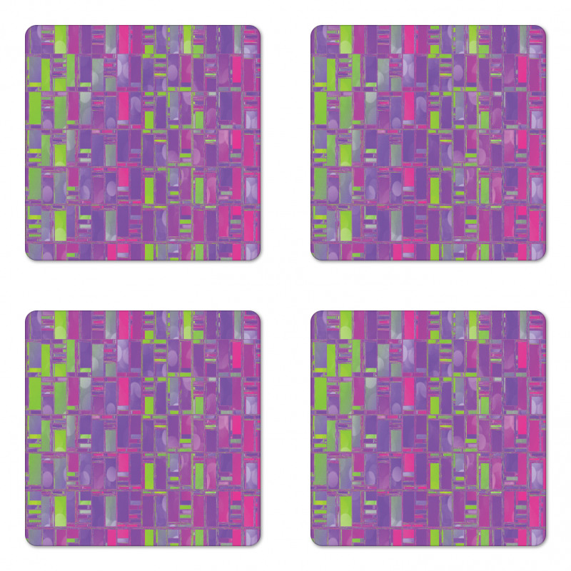 Abstract Distorted Cubes Coaster Set Of Four