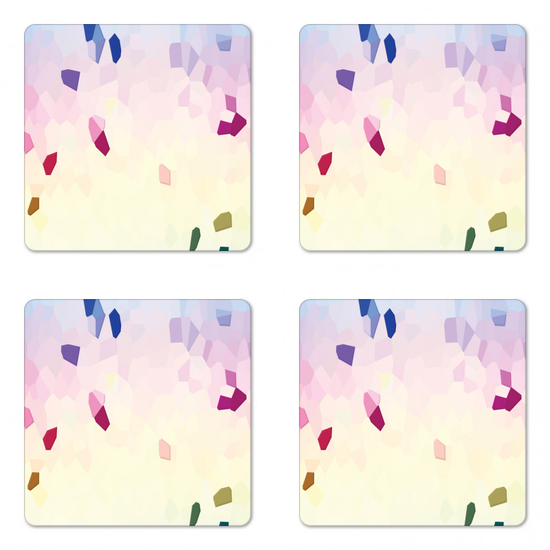 Polygonal Look Stained Glass Coaster Set Of Four