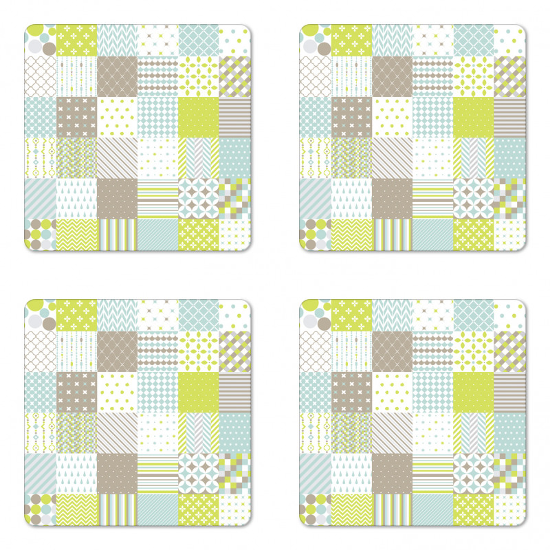 Abstract Squares Coaster Set Of Four