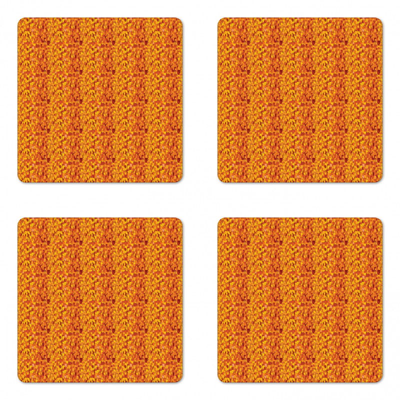 Warm Tones Hearts Coaster Set Of Four