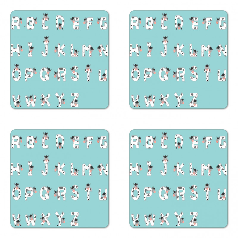 Z with Whimsical Cow Coaster Set Of Four