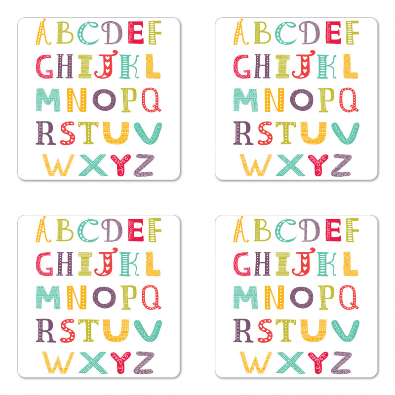 Colorful Education Content Coaster Set Of Four