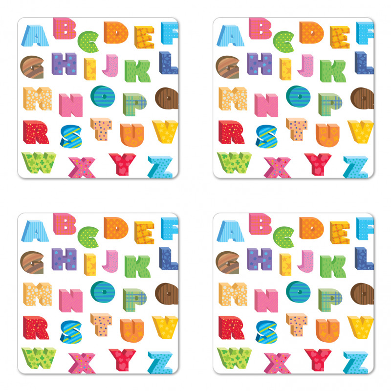 ABC Educational Letters Coaster Set Of Four