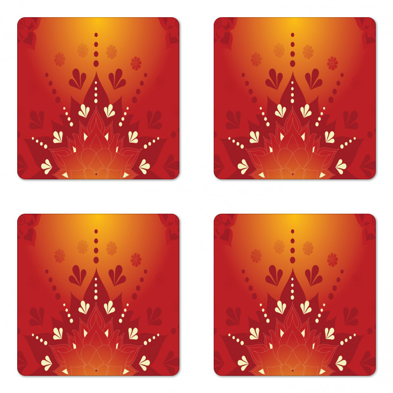 South Culture Flora Coaster Set Of Four