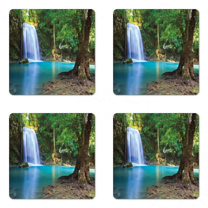 Asia Thailand Jungle Trees Coaster Set Of Four