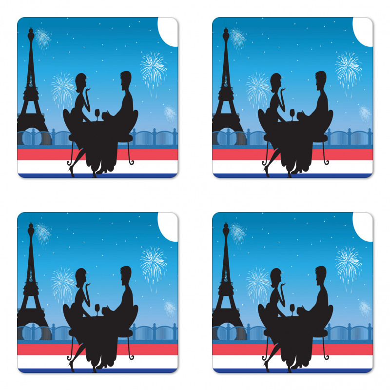 Couple Having Wine Coaster Set Of Four