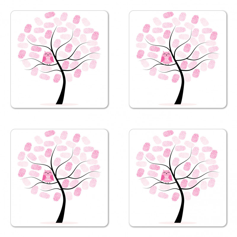 Tree with Fingerprints Coaster Set Of Four