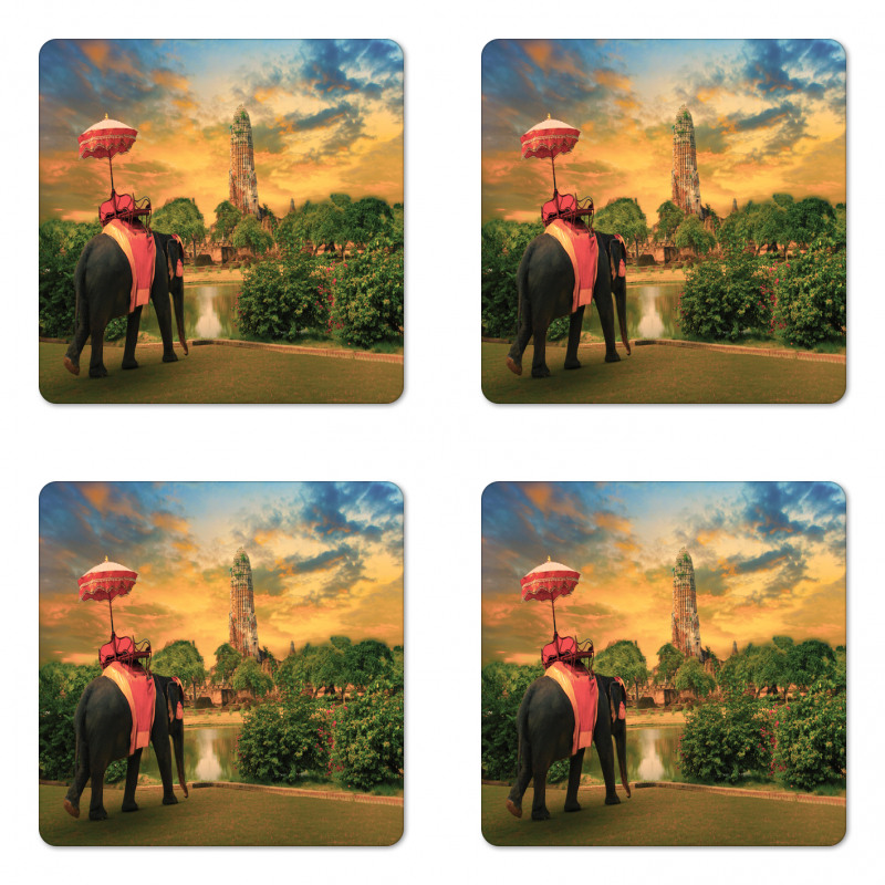 Pagoda in Ayuthaya Coaster Set Of Four