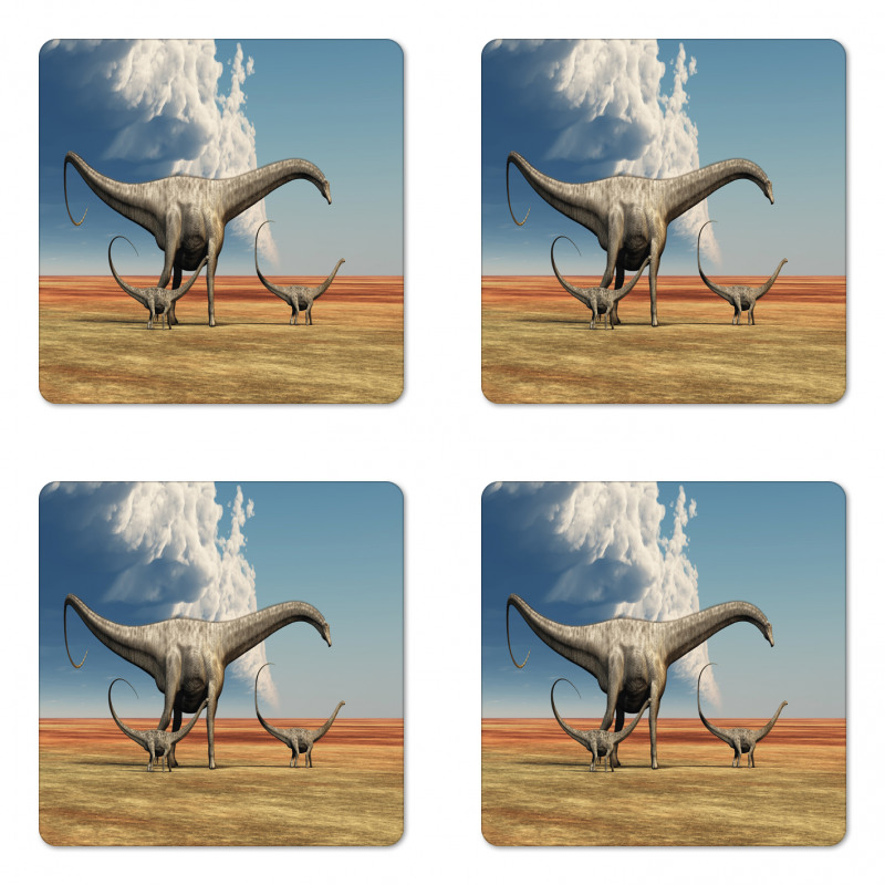 Diplodocus Dinasours Coaster Set Of Four