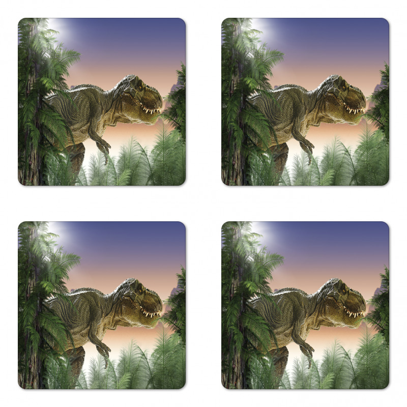 Dinosaur in the Jungle Coaster Set Of Four