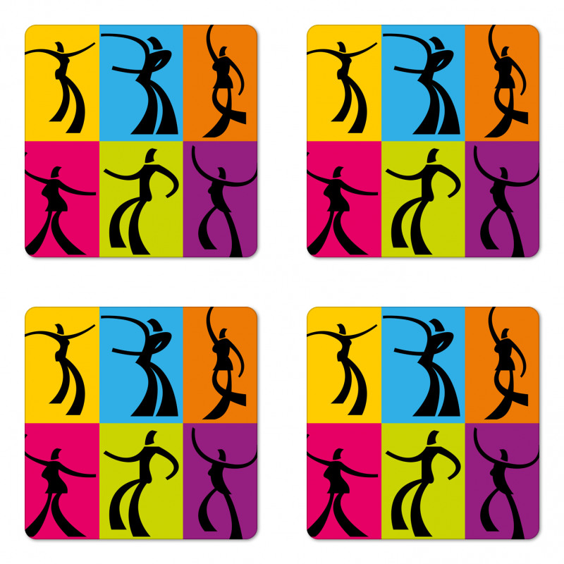 Dancers Colors Coaster Set Of Four