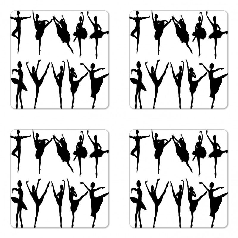 Monochrome Ballet Dancer Coaster Set Of Four