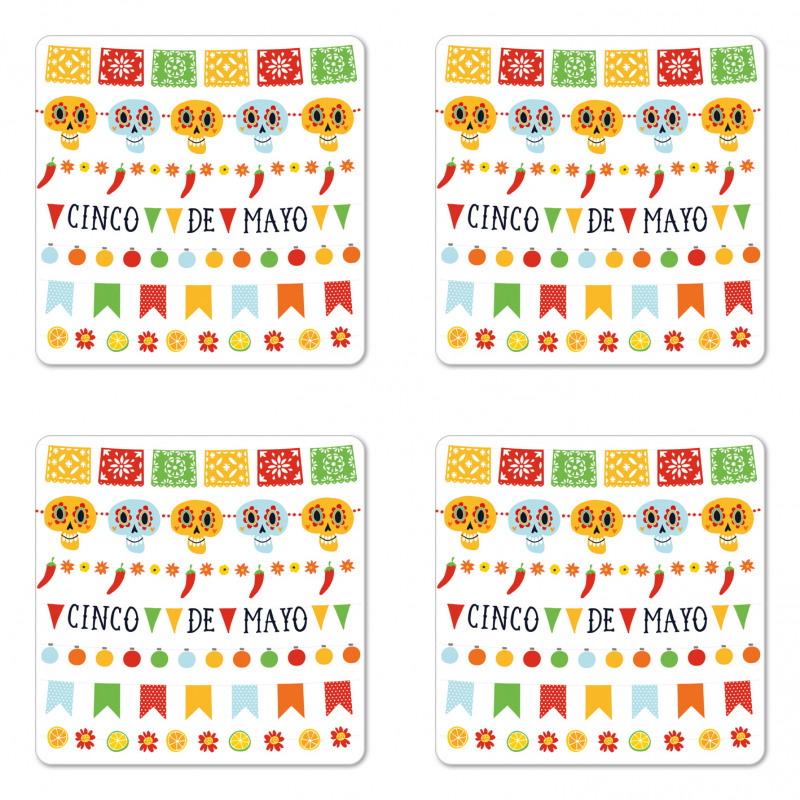 Mexico Folk Concept Coaster Set Of Four