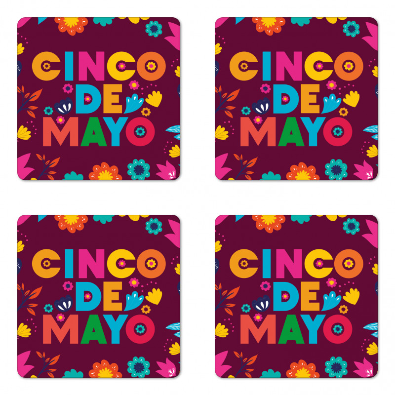 Floral Image Coaster Set Of Four