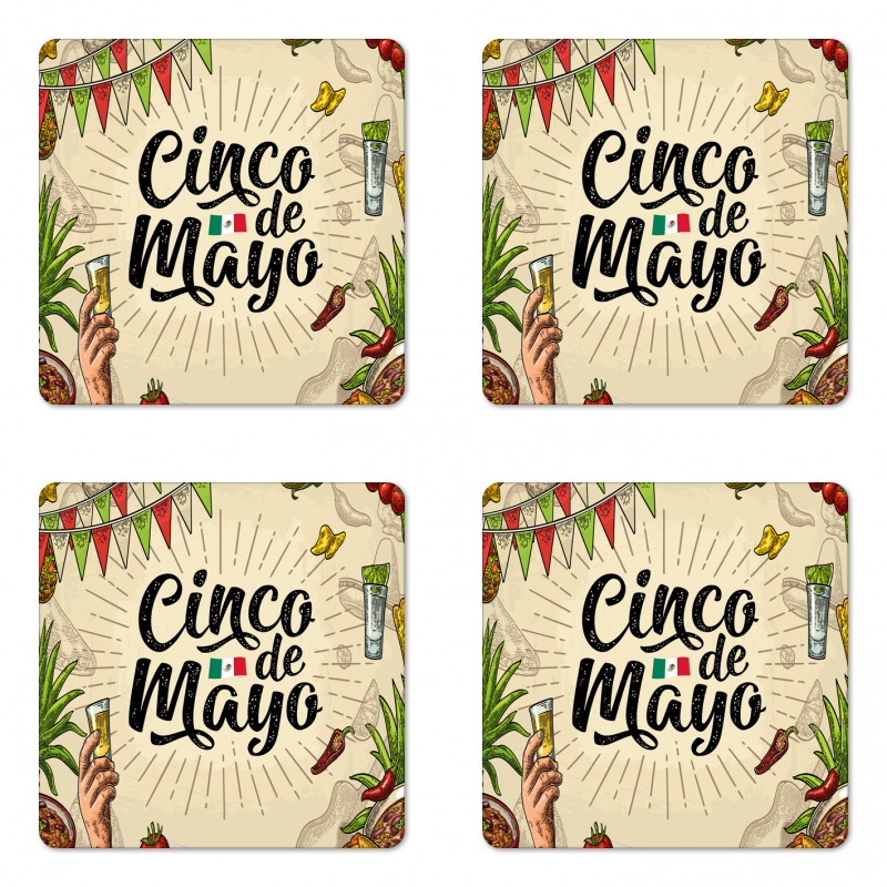 Mexican Food Drink Coaster Set Of Four