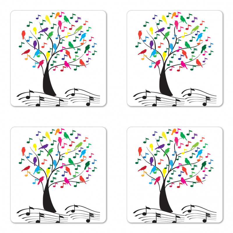 Tree with Notes Happiness Coaster Set Of Four