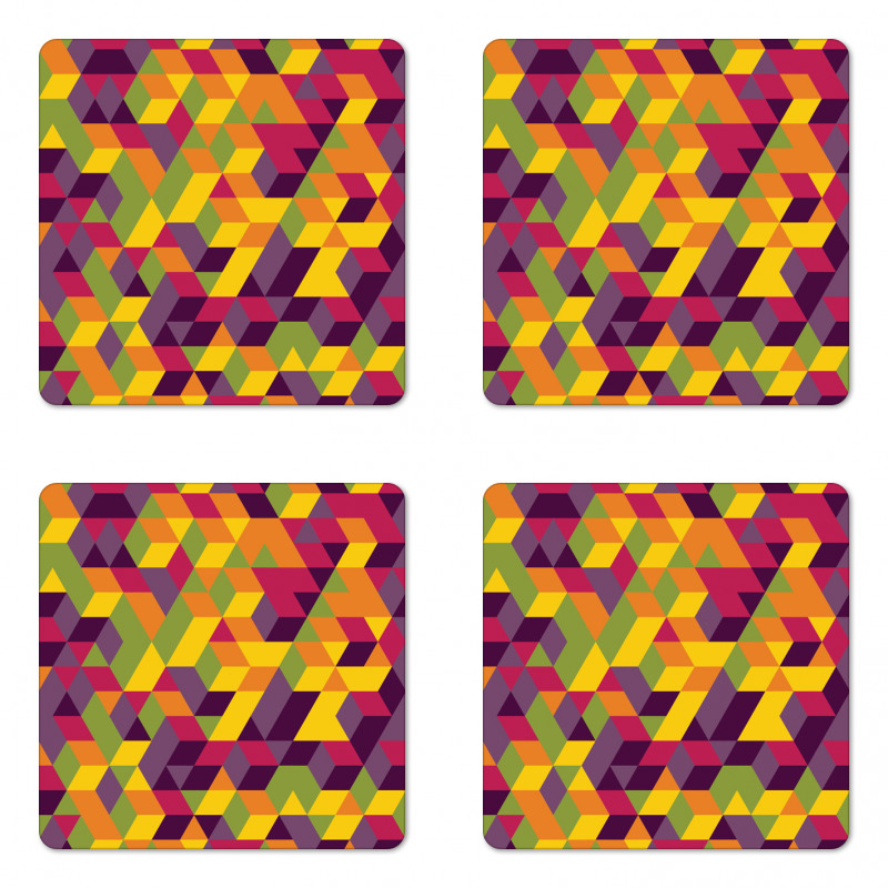 Modern Colorful Repetition Coaster Set Of Four