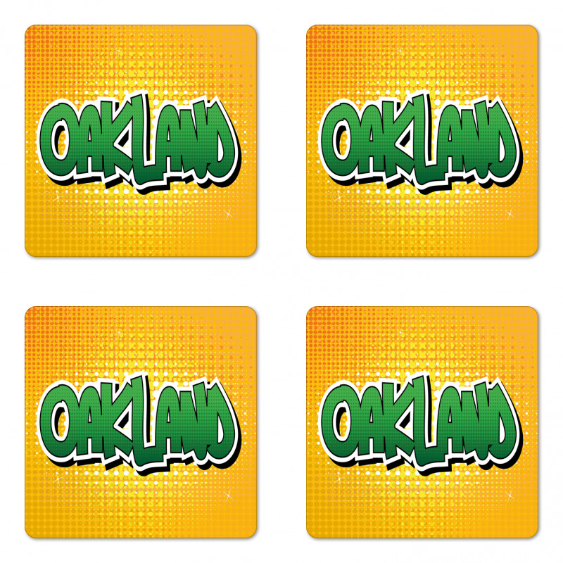 Comic Book Style Wording Coaster Set Of Four