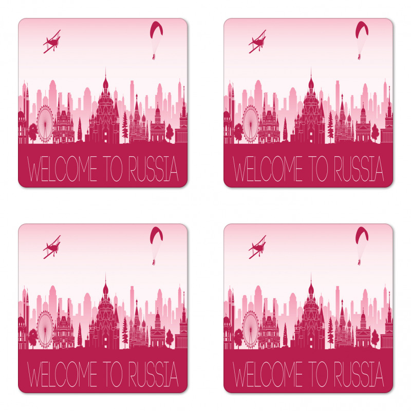 Touristic City Hallmarks Coaster Set Of Four